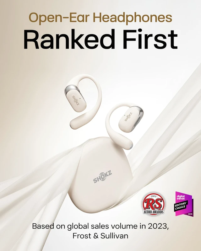 Alt view image 2 of 7 - OpenFit 2 Open-Ear Earhook Bluetooth Earbuds, White,48H Playtime Bundle with Carrying Bag; Powerful bass; IP55 Water-Resistant; AI call clarity; Bluetooth 5.4; Gym/Outdoor/Home use