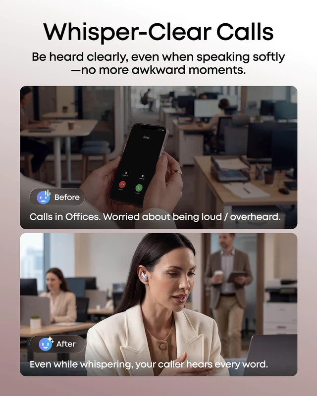 Alt view image 6 of 7 - Liberty 5 Pro by Anker Noise Cancelling Wireless Earbuds Anker Thus AI Chip delivers Guinness World Records-certified call quality for crystal-clear calls in noisy environments