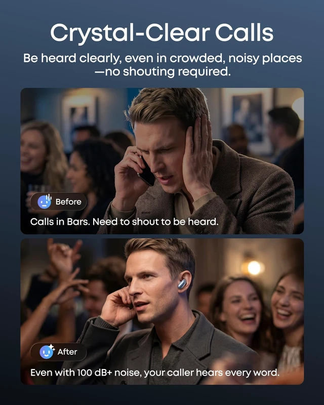 Alt view image 5 of 7 - Liberty 5 Pro by Anker Noise Cancelling Wireless Earbuds Anker Thus AI Chip delivers Guinness World Records-certified call quality for crystal-clear calls in noisy environments