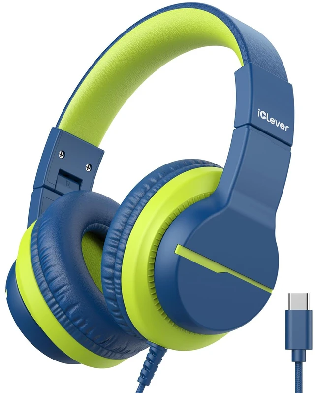 Main image of HS19S Kids Headphones USB C, Over-Ear for Toddler Boys Girls School SafeSound Tech, Stereo Sound, Kids Headphones with Cord, Durable Foldable 3.5mm Wired Headphone for iPad/Tablet/Travel