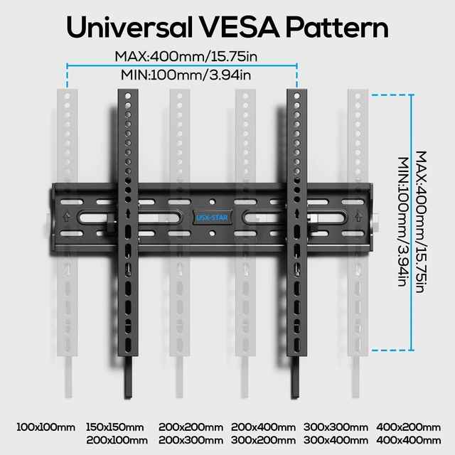 Alt view image 6 of 7 - Tilting TV Wall Mount Bracket for 32 42 43 50 55 60 Inch TVs Fit 26-60" TV, Hold 99lbs, Tilt -9°, Low Profile TV Mount with Quick Release Lock, VESA 400x400mm, Fits 16" Stud, Ultra Slim