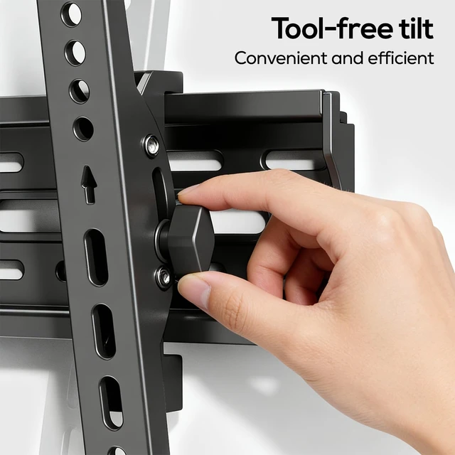 Alt view image 7 of 7 - Tilting TV Wall Mount Bracket for 32 42 43 50 55 60 Inch TVs Fit 26-60" TV, Hold 99lbs, Tilt -9°, Low Profile TV Mount with Quick Release Lock, VESA 400x400mm, Fits 16" Stud, Ultra Slim