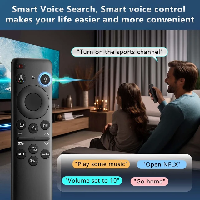 Alt view image 4 of 7 - Rechargeable Voice Remote for Samsung Frame Solar Crystal QLED OLED Neo UHD CU8000 DU8000 CU7000 DU7200 Q60C/D Q70C/D Q80C/D QN85C/D QN90C Magic 4K 8K Smart TV Remotes Control Replacement BN59-01432A