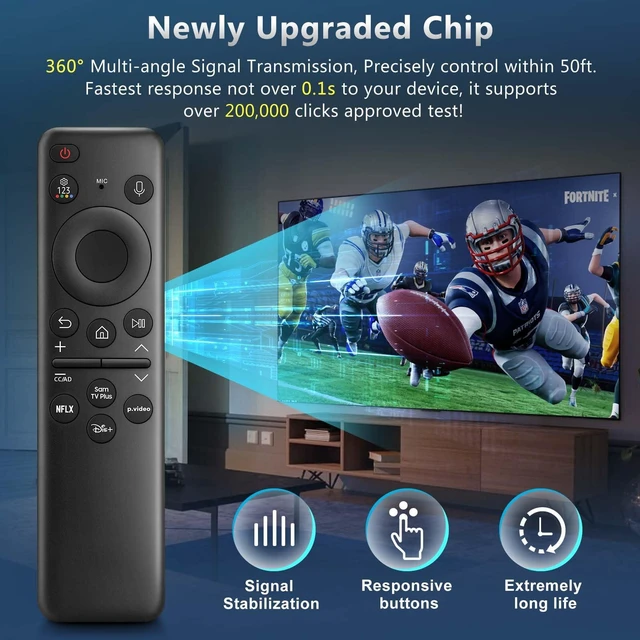 Alt view image 5 of 7 - Rechargeable Voice Remote for Samsung Frame Solar Crystal QLED OLED Neo UHD CU8000 DU8000 CU7000 DU7200 Q60C/D Q70C/D Q80C/D QN85C/D QN90C Magic 4K 8K Smart TV Remotes Control Replacement BN59-01432A