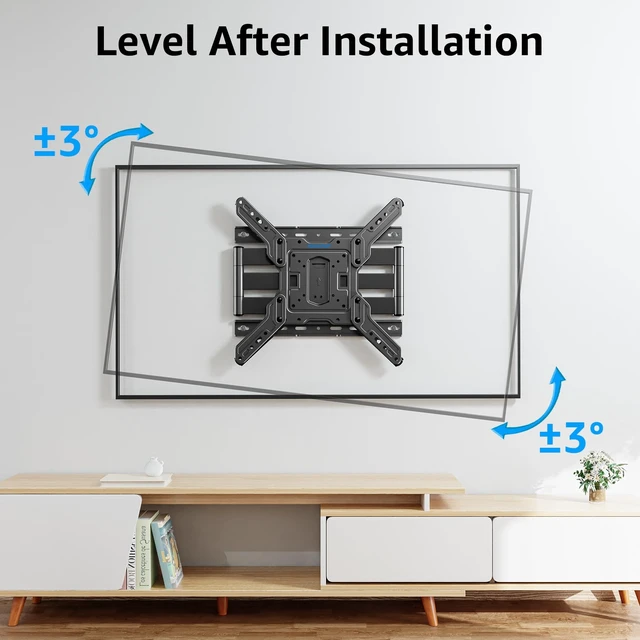 Alt view image 4 of 7 - Ultra Slim Full Motion TV Wall Mount, 1.3" Thin Low Profile TV Bracket for 26-60" LED OLED QLED TVs,Smooth Swivel Tilt Extension,Max Vesa 400x400mm,Up to 88lbs,Fits Single 12" 16" Studs,MU0062