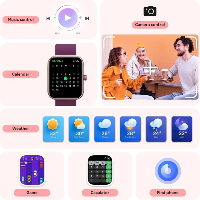 Alt view image 7 of 7 - Smart Watch for Women Men, Smartwatch for iPhone & Android Bluetooth (Answer/Call) Built-in Alexa, 1.91" HD Fitness Tracker with 105+ Sport Modes, IP68 Waterproof, Sleep/Heart Rate/Stress Monitor