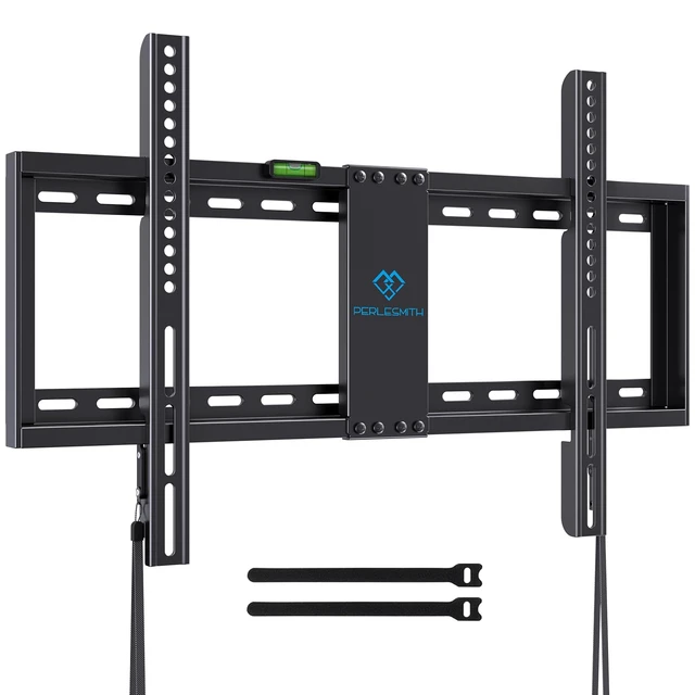 Alt view image 7 of 7 - Fixed TV Wall Mount for 3282 inch TVs up to 132 lbs 1.2 low profile, quick lock & release pull cords, heavy-duty steel, fits 16/18/24 wood studs, max VESA 600x400mm