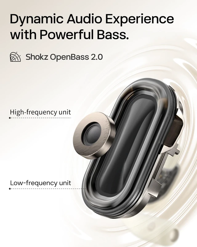 Alt view image 4 of 7 - OpenFit 2 Open-Ear Earhook Bluetooth Earbuds, White,48H Playtime Bundle with Carrying Bag; Powerful bass; IP55 Water-Resistant; AI call clarity; Bluetooth 5.4; Gym/Outdoor/Home use