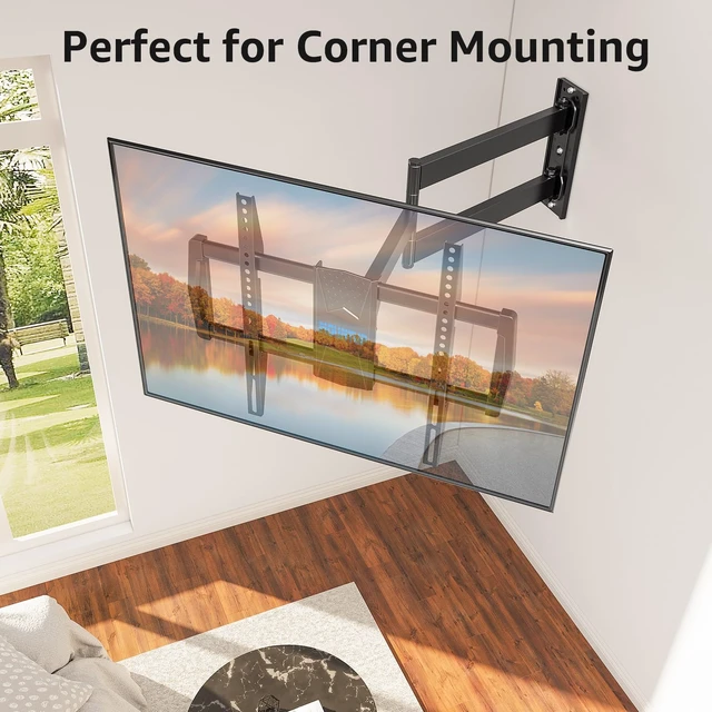 Alt view image 4 of 7 - Corner TV Wall Mount for Most 42-75 Inch TVs, Holds Up to 99 lbs 32 Long Extension, Long Arm TV Mount, Full Motion TVs Mount Swivel Articulating Mounts, MAX VESA 600x400mm