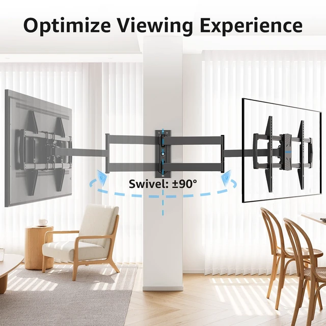 Alt view image 3 of 7 - Corner TV Wall Mount for Most 42-75 Inch TVs, Holds Up to 99 lbs 32 Long Extension, Long Arm TV Mount, Full Motion TVs Mount Swivel Articulating Mounts, MAX VESA 600x400mm