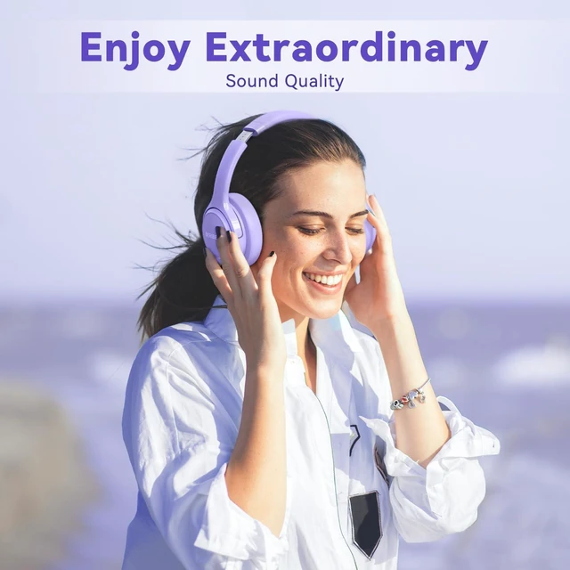 Alt view image 3 of 7 - Bluetooth Headphones Over Ear Wireless HiFi Stereo Headsets 65H 6EQ Bluetooth 6.0,with Built-in HD Mic,Foldable Lightweight,Comfort Fit,Fast Charging,Deep Bass for Home Office Cellphone PC Ect