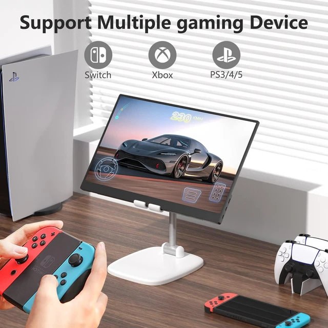 Alt view image 6 of 7 - 17.3" Portable Monitor 1080P FHD 144Hz Narrow Edge Laptop Monitor USB C HDMI Gaming Computer IPS HDR Screen, Travel Monitor for PC Mac Phone Xbox PS5 Switch Laptop w/Smart Cover & Speakers