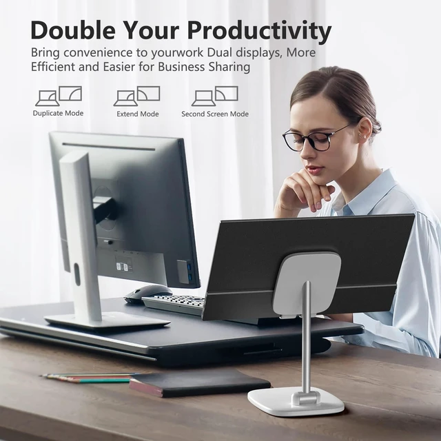 Alt view image 5 of 7 - 17.3" Portable Monitor 1080P FHD 144Hz Narrow Edge Laptop Monitor USB C HDMI Gaming Computer IPS HDR Screen, Travel Monitor for PC Mac Phone Xbox PS5 Switch Laptop w/Smart Cover & Speakers