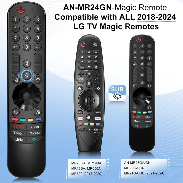 Alt view image 2 of 7 - AN-MR24gn-Magic-for-LG-Smart-TV-Voice-Remote-Control-Replacement Universal Compatible with LG OLED Webos Thinq Nano Cell Service TVs for AKB75855501 MR23gn MR22gn MR21ga MR20ga