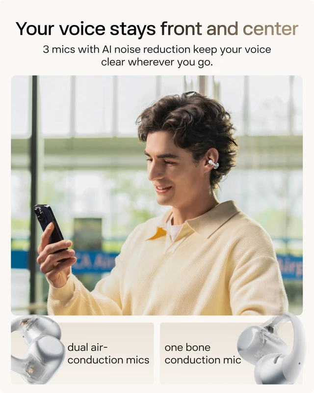 Alt view image 6 of 7 - OpenDots 2 Open-Ear Clip-On Earbuds, Grey, Dolby Audio, 3 Mics Rich bass with Dolby Audio; 3-mic clear calls; 40H listening; IP57; Bluetooth 6.1; Travel/City walk/Commuting/Yoga/Pilates