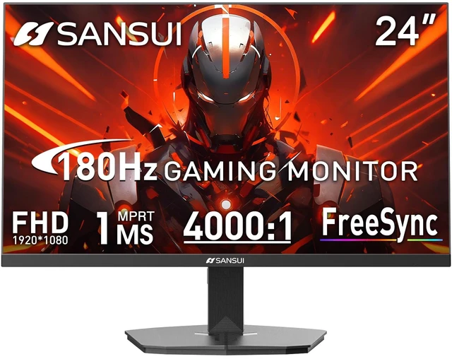 Main image of 24 Inch 180Hz Gaming Computer Monitor, FHD 1080P for Game Office 1ms Response Time, 110% sRGB, FreeSync, HDMI DP Ports, VESA Support, HDMI Cable Included