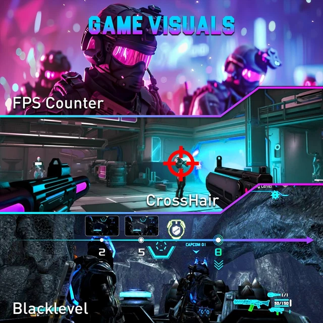 Alt view image 7 of 7 - 24.5 Inch 300hz 240hz, FHD 1080P Gaming Monitor for FPS PC Gaming Fast IPS, DisplayPort x2, HDMI x2, HDR, FreeSync, 120% sRGB, Audio Jack, VESA Support, Desktop Compatible(ES-G25X1 PRO)