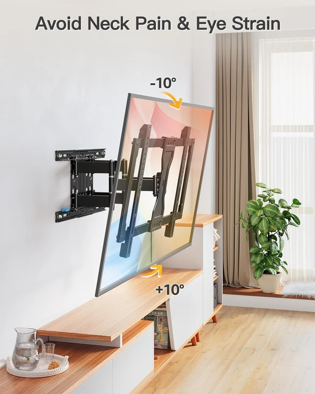 Alt view image 4 of 7 - Ultra Slim TV Mount for 37-90" TVs, Max VESA 600x400, 132 lbs. 1.1in low profile space-saving design, swivel & tilt function, fits 12/16 inch wall studs for large TVs