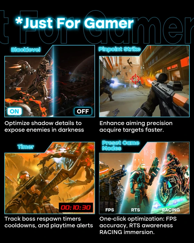Alt view image 6 of 7 - 24 Inch Curved 240Hz Gaming Monitor FHD 1080P, 1500R Curved Computer Monitor, 124%sRGB, 3000:1 Contrast Ratio, HDR, FreeSync, MPRT 1Ms, Low Blue Light, HDMI DP ports.(ES-G24C1 PRO DP Cable Incl)