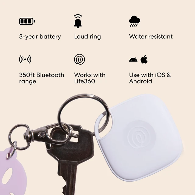 Alt view image 6 of 6 - Tile - Bluetooth Tracker, Keys Finder and Item Locator for Keys, Bags and More. Phone Finder. Both iOS and Android Compatible. 1-Pack (White)