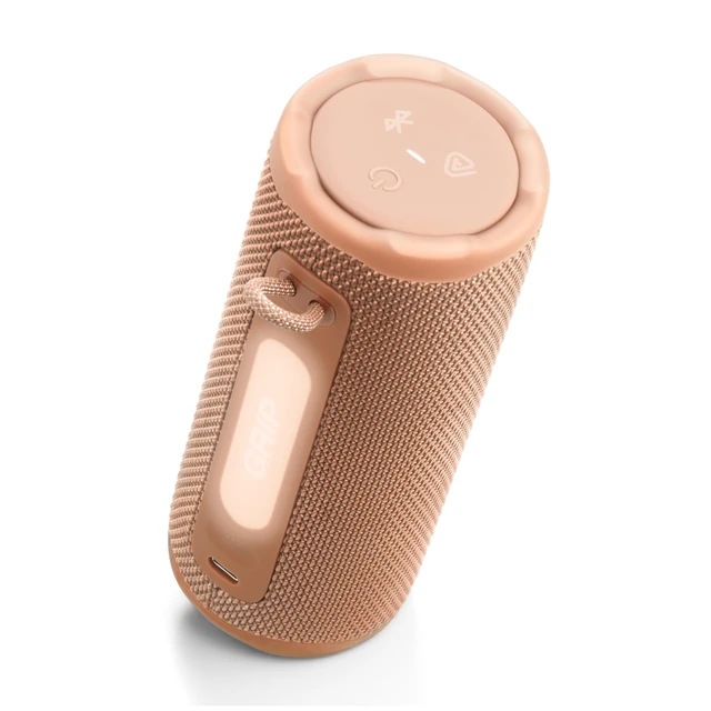 Alt view image 2 of 7 - Grip Portable Bluetooth Speaker, Waterproof, Ambient Light - Orange Up to 14 Hr Playtime, AI Sound Boost, IP68 Waterproof And Dustproof, Drop-Proof, App Control, Ideal For Outdoor And Travel