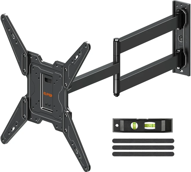 Main image of 31.3in Long Arm TV Mount for 32-65" TVs, Max VESA 400x400, 99 lbs. Full motion swivel & tilt design, ultra long extension wall bracket, sturdy hardware for household flat screen televisions