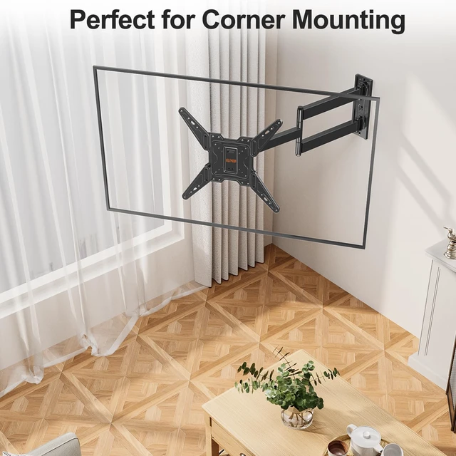 Alt view image 6 of 7 - 31.3in Long Arm TV Mount for 32-65" TVs, Max VESA 400x400, 99 lbs. Full motion swivel & tilt design, ultra long extension wall bracket, sturdy hardware for household flat screen televisions