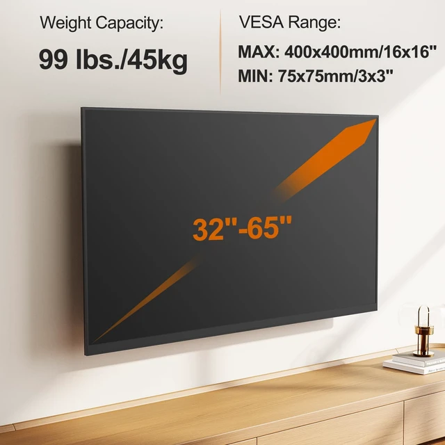 Alt view image 5 of 7 - 31.3in Long Arm TV Mount for 32-65" TVs, Max VESA 400x400, 99 lbs. Full motion swivel & tilt design, ultra long extension wall bracket, sturdy hardware for household flat screen televisions