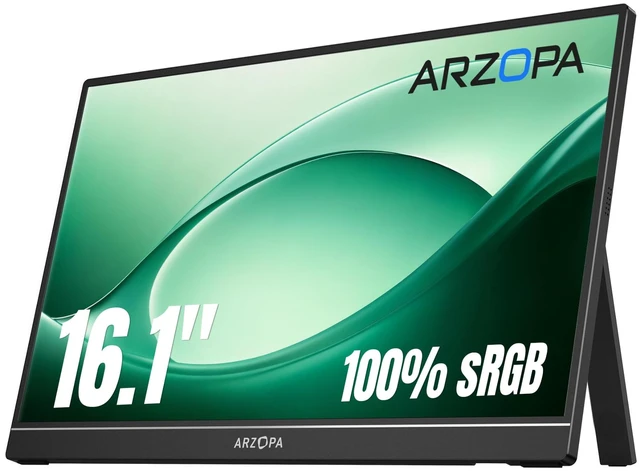 Main image of 16.1" Portable Monitor, 100% sRGB FHD 1080P Kickstand -Z1C Portable Laptop Monitor High Color Gamut Display IPS Eye Care Screen for High-end Office & Entertainment