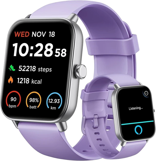 Main image of Smart Watches for Women for Android & iPhone, Alexa Built-in, 1.8" Smartwatch with Heart Rate/SpO2/Sleep/Stress, IP68 Waterproof Fitness Tracker, 101+ Sports Modes, Purple