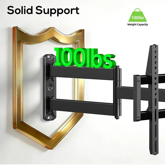 Alt view image 2 of 7 - Corner TV Wall Mount with 32.05" Long Arm for 32-75 Inch TVs up to 100 lbs, Full Motion TV Wall Mount Bracket with Swivel and Tilt, Max VESA 600x400mm fit Most 32 40 50 55 60 65 70 75TVs