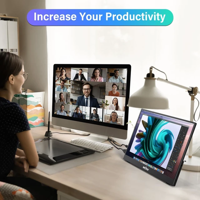 Alt view image 4 of 7 - 15.6'' Portable Monitor for Laptop FHD 1080P USB-C Travel Monitors Built-in 90° Adjustable Stand Without Bag, HDR IPS Portable Laptop Monitor for MacBook PC Phone Xbox PS4/5 Switch