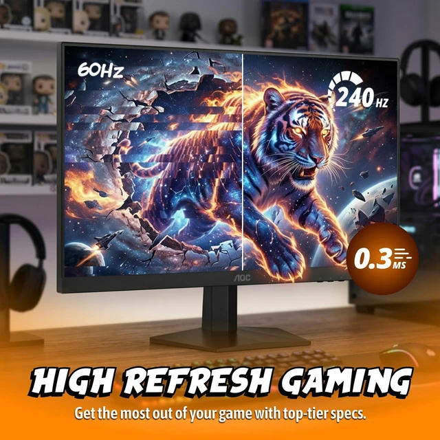 Alt view image 3 of 7 - 27" Gaming Monitor QHD 260Hz Overclocked IPS NVIDIA G-SYNC Q27G41ZE 2560×1440 Computer Monitor, 240Hz Native / 260Hz OC, NVIDA G-SYNC Compatible, 0.3ms, HDR, VESA, Audio Out