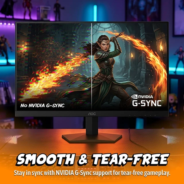 Alt view image 4 of 7 - 27" Gaming Monitor QHD 260Hz Overclocked IPS NVIDIA G-SYNC Q27G41ZE 2560×1440 Computer Monitor, 240Hz Native / 260Hz OC, NVIDA G-SYNC Compatible, 0.3ms, HDR, VESA, Audio Out