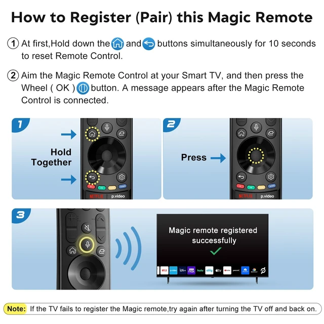 Alt view image 4 of 7 - Voice Magic for LG TV Remote Control Replacement with Battery for LG Magic Remote MR21 MR22 MR23 MR24GA Precision Pointing Cursor, Enhanced Voice Control & Scroll Wheel Navigation