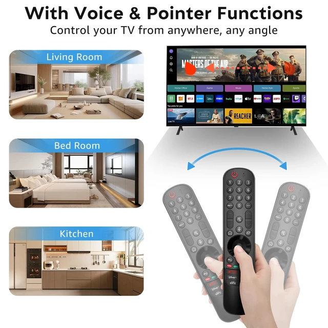 Alt view image 5 of 7 - Voice Magic for LG TV Remote Control Replacement with Battery for LG Magic Remote MR21 MR22 MR23 MR24GA Precision Pointing Cursor, Enhanced Voice Control & Scroll Wheel Navigation
