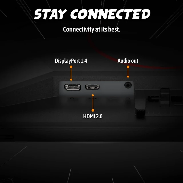 Alt view image 5 of 7 - 27" Gaming Monitor QHD 260Hz Overclocked IPS NVIDIA G-SYNC Q27G41ZE 2560×1440 Computer Monitor, 240Hz Native / 260Hz OC, NVIDA G-SYNC Compatible, 0.3ms, HDR, VESA, Audio Out