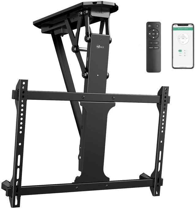 Main image of Motorized Ceiling TV Mount for 32-70 inch TVs, Remote and APP Control Electric Flip Down TV Bracket, Fits Flat Pitched Vaulted Roof, Full Motion with Tilt, Swivel, Max VESA 600x400mm (FCM604)
