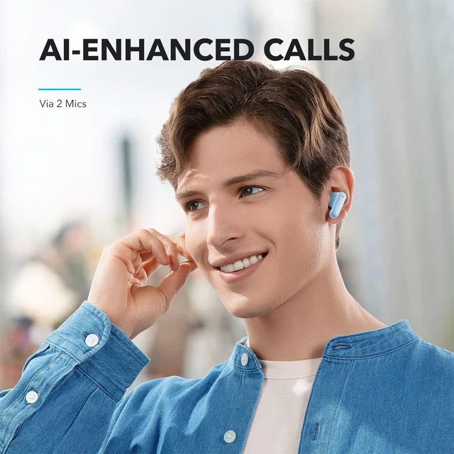 Alt view image 6 of 7 - by Anker P20i True Wireless Earbuds, with Big Bass, 30H Playtime Bluetooth 5.3, Water-Resistant, 2 Mics for AI Clear Calls, 22 Preset EQs, Customization via App