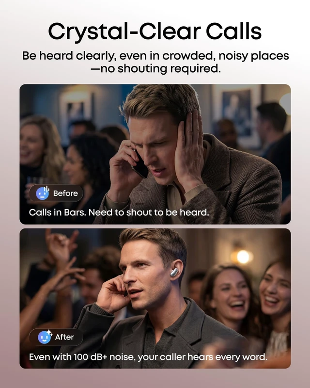 Alt view image 5 of 7 - Liberty 5 Pro by Anker Noise Cancelling Wireless Earbuds Anker Thus AI Chip delivers Guinness World Records-certified call quality for crystal-clear calls in noisy environments
