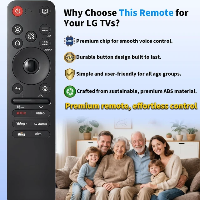 Alt view image 5 of 7 - Replacement for LG TV Remote, Remote Control for LG 2019-2025 Smart TVs. with Voice and Pointer Function. for LG Magic Remote