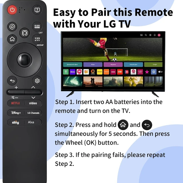 Alt view image 6 of 7 - Replacement for LG TV Remote, Remote Control for LG 2019-2025 Smart TVs. with Voice and Pointer Function. for LG Magic Remote
