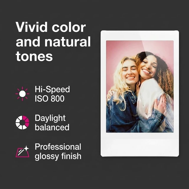 Alt view image 6 of 7 - Instax Mini Instant Film, 20 Sheets White Daylight ISO 800 for Instax Mini 13, 12, 11, 41 Cameras Bundeld with The Tudak Store Microfiber Cleaning Cloth
