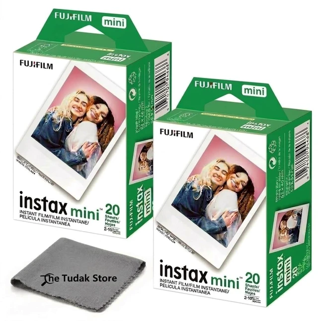 Main image of Instax Mini Instant Film, 40 Sheets White Daylight ISO 800 for Instax Mini 13, 12, 11, 41 Cameras Bundeld with The Tudak Store Microfiber Cleaning Cloth