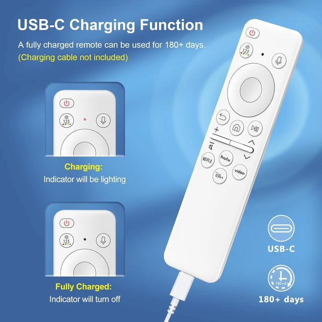 Alt view image 5 of 7 - Rechargeable Voice Remote for Samsung Smart TVs, Replacement for 20212025 Samsung TV Remote Control with Voice Search