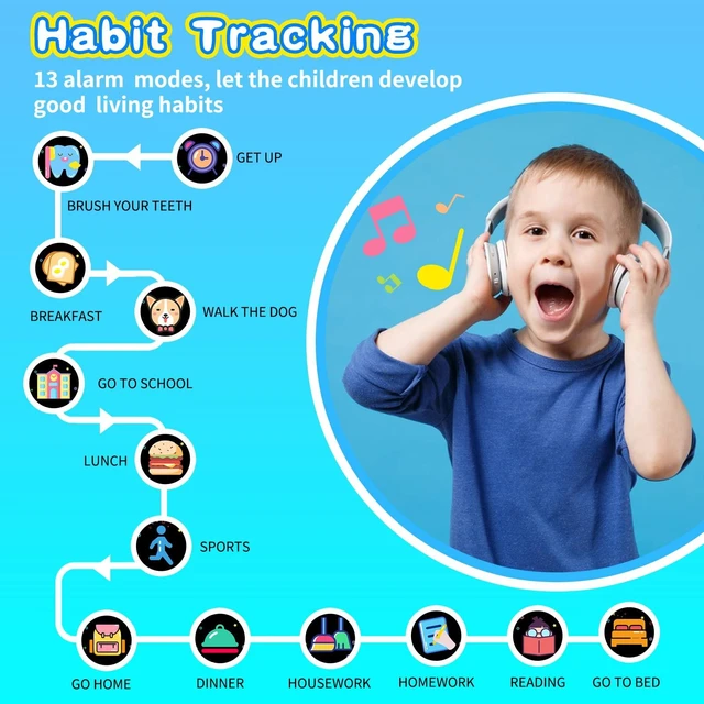 Alt view image 4 of 7 - Upgrade Kids Smart Watch for Kids with 39 Puzzle Games HD Camera Video MP3 Player Habit Tracking Pedometer Flashlight 12/24 hr Kid Watches Gift for 4-12 Year Old Boys Toys for Kid