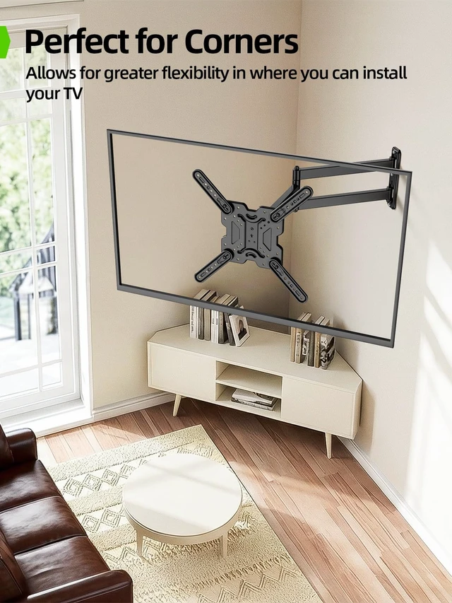 Alt view image 4 of 7 - Long Arm TV Wall Mount for Most 32-65 Inch TVs, 29 Inch Long Extension TV Mount Swivel and Tilt, Full Motion Corner Wall Mount Tv Bracket Fit Max VESA 400 x 400mm, Up to 80 lbs