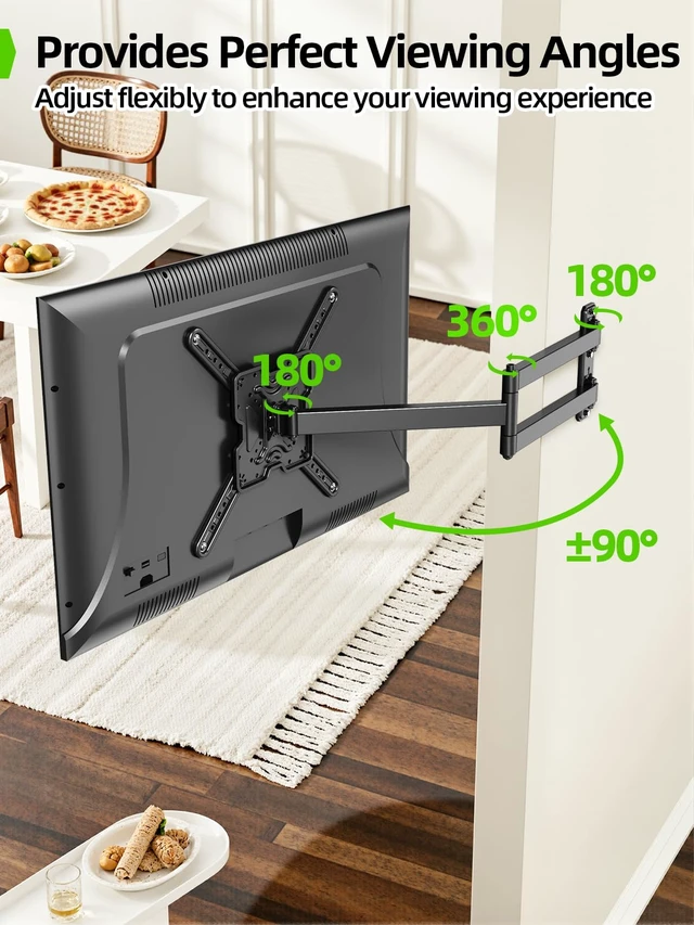 Alt view image 3 of 7 - Long Arm TV Wall Mount for Most 32-65 Inch TVs, 29 Inch Long Extension TV Mount Swivel and Tilt, Full Motion Corner Wall Mount Tv Bracket Fit Max VESA 400 x 400mm, Up to 80 lbs