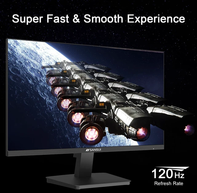 Alt view image 2 of 7 - 27 Inch Monitor,120Hz Computer Monitor Full HD 1920 x 1080P with HDMI DP Ports, 40001 Contrast, 110% sRGB, Eye Care, Frameless, 100 x 100mm VESA Mountable, for Work, Business, Gaming