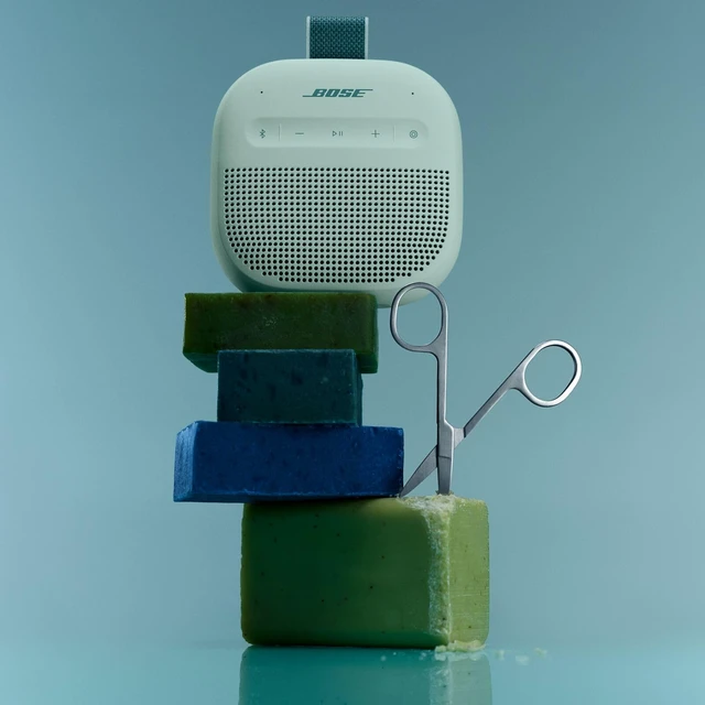 Alt view image 2 of 6 - SoundLink Micro Portable Bluetooth Speaker (2nd Gen), Wireless Outdoor Speaker, Up to 12 Hours Battery Life, Waterproof and Dustproof, Dewdrop Mint - Limited Edition Color